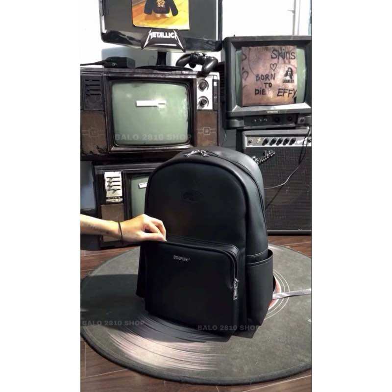 Balo DG Leather Basic Backpack Chất Da Simili Cao Cấp Chống Nước Cặp Da Đi Học Màu Đen Thời Trang Balo 2810 Shop