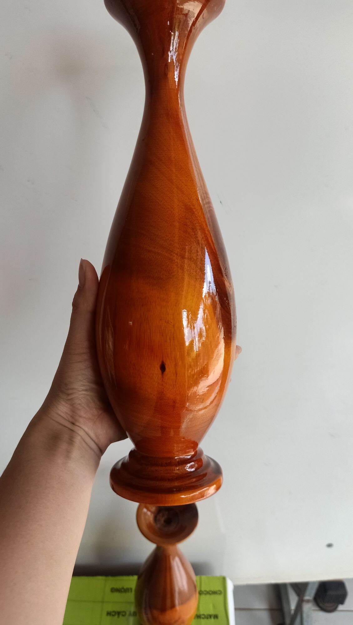 cặp bình gỗ tràm cao 30cm trang trí phong thủy