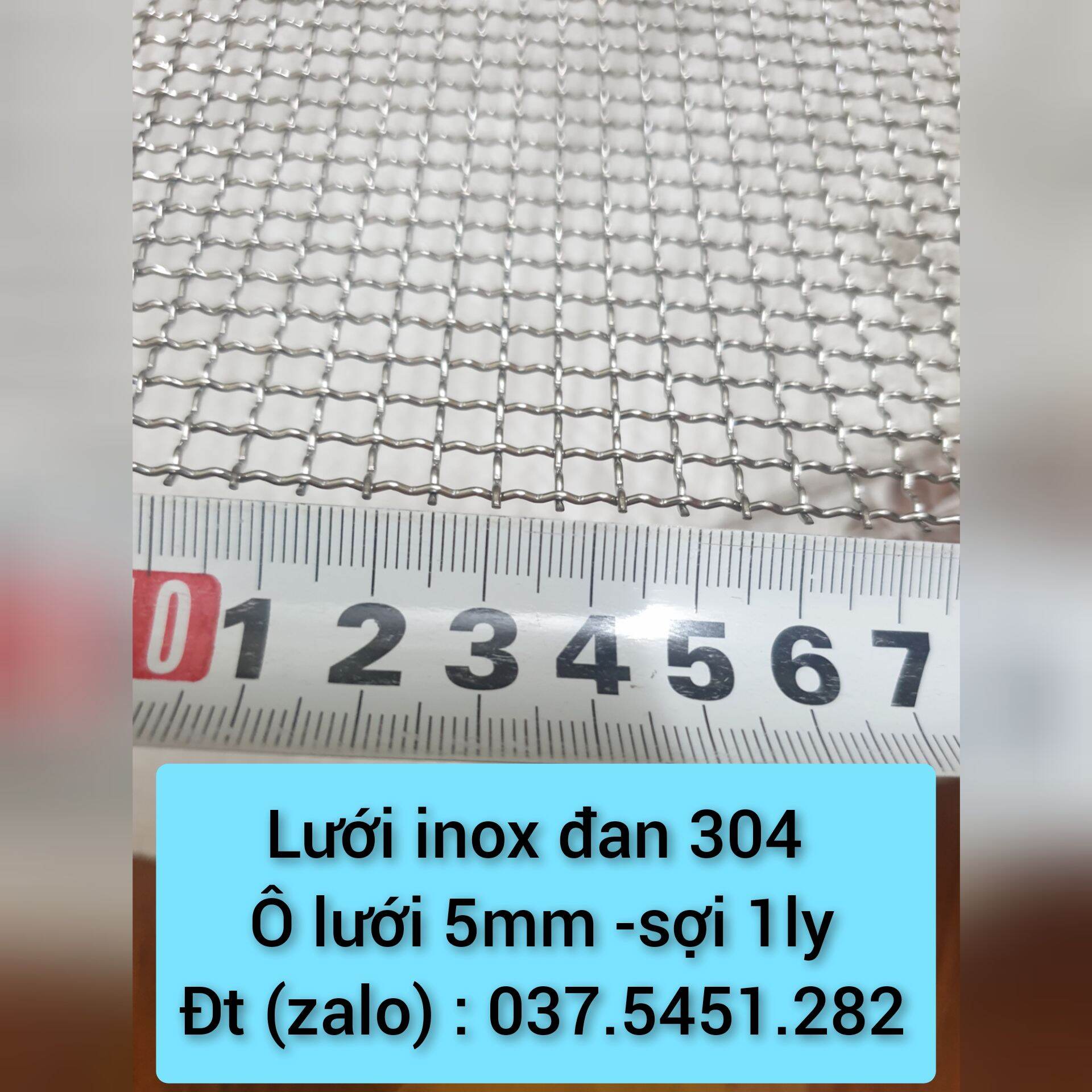 Lưới inox đan 304 : ô lưới 5mm - sợi 1mm lưới