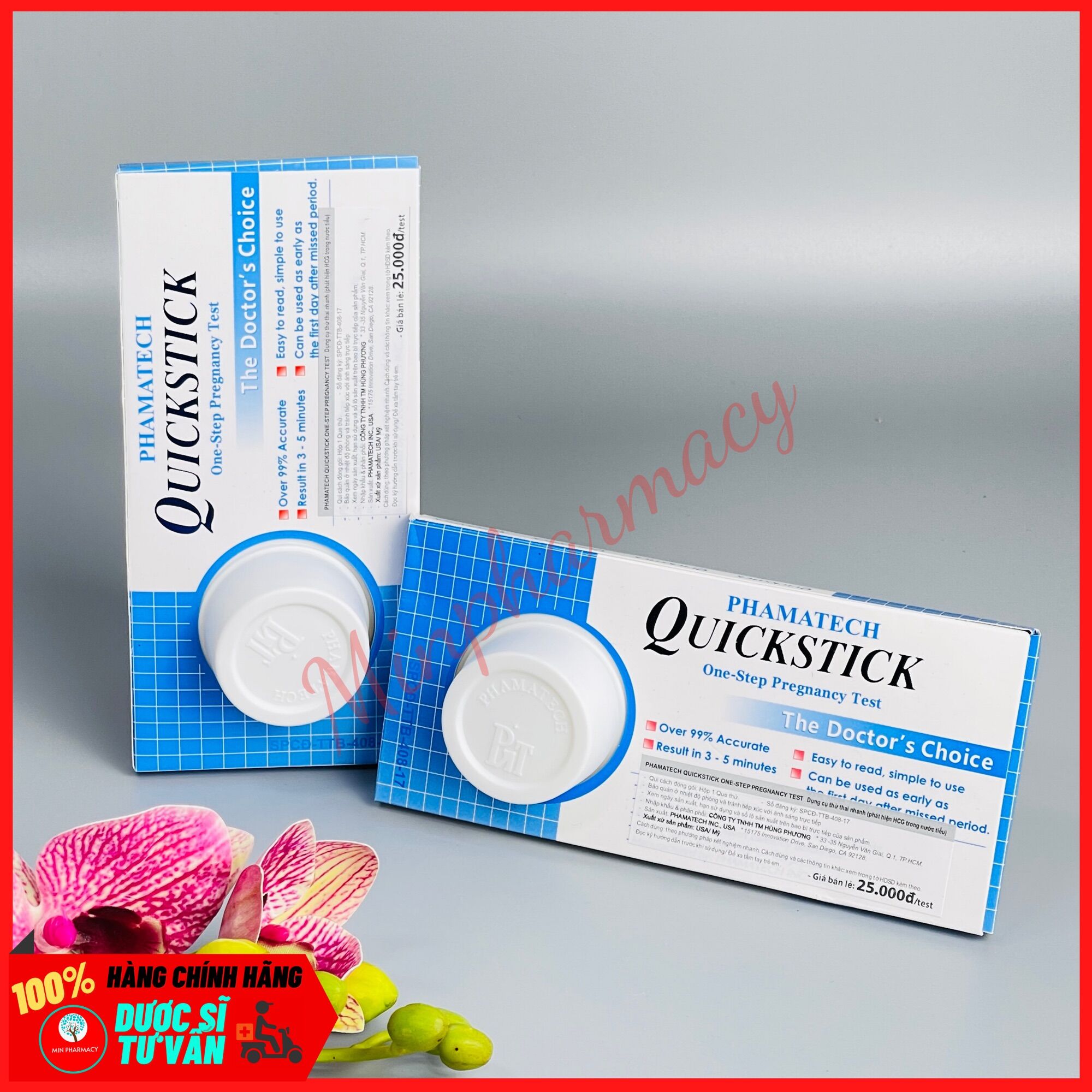 [HCM]Que thử thai nhanh Quickstick (1 cái/hộp) - Minpharmacy