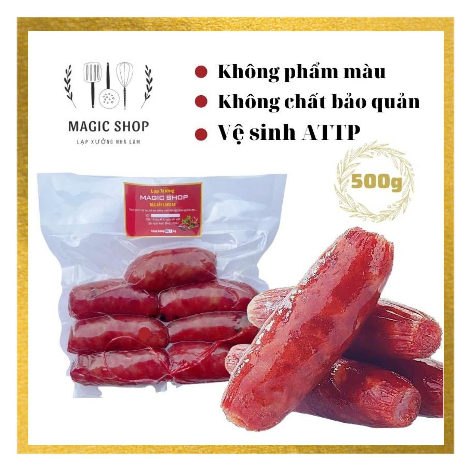 [500G] LẠP XƯỞNG TƯƠI NHÀ LÀM LONG AN 80-90% NẠC