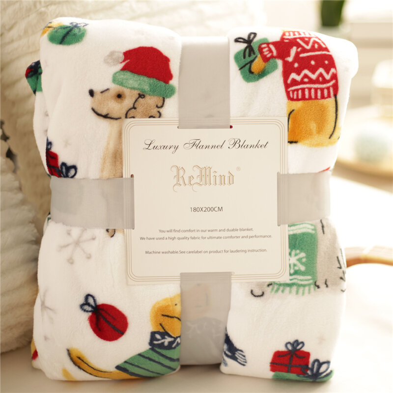 Thảm Ngủ Trưa Hoạt Hình Đáng Yêu Thảm Flannel Thảm Phủ Sofa Văn Phòng Thảm Ga Giường Phong Cách Giáng Sinh Thu Đông