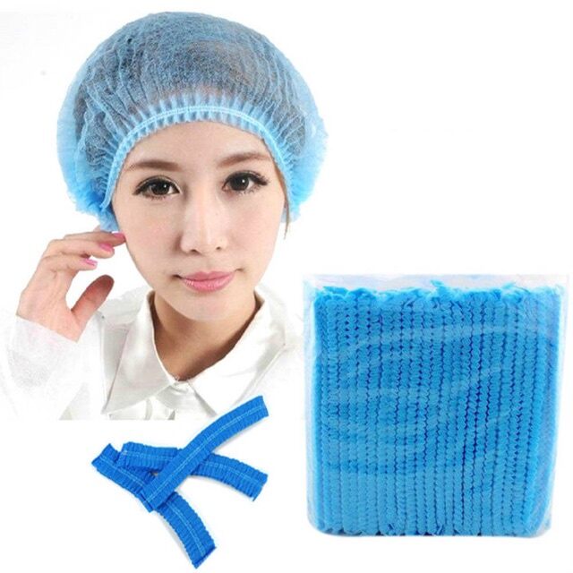 Bịch 100 cái bao trùm tóc (Nón giấy y tế/ nón con sâu)