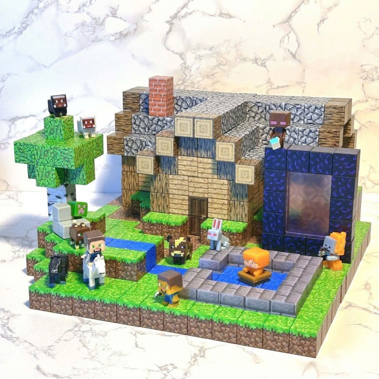   100 Khối  Khối Xây Dựng Minecraft Nam Châm Từ Tính 