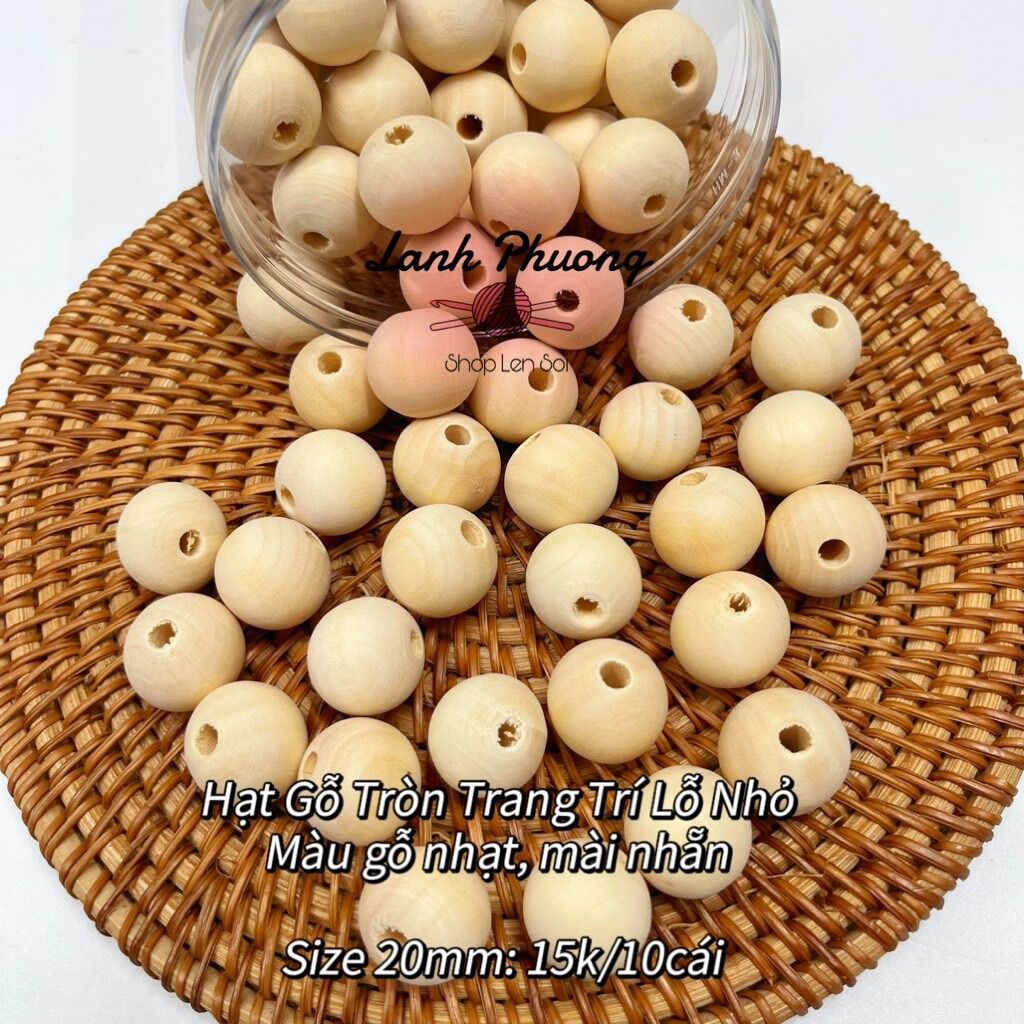 Hạt Gỗ Viên Tròn Lỗ Nhỏ
