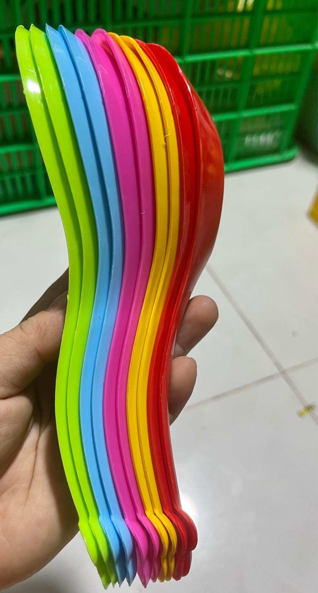 📍Set 10 Vá Nhựa Múc Cơm, Canh Nhiều Màu (Dài 20cm)