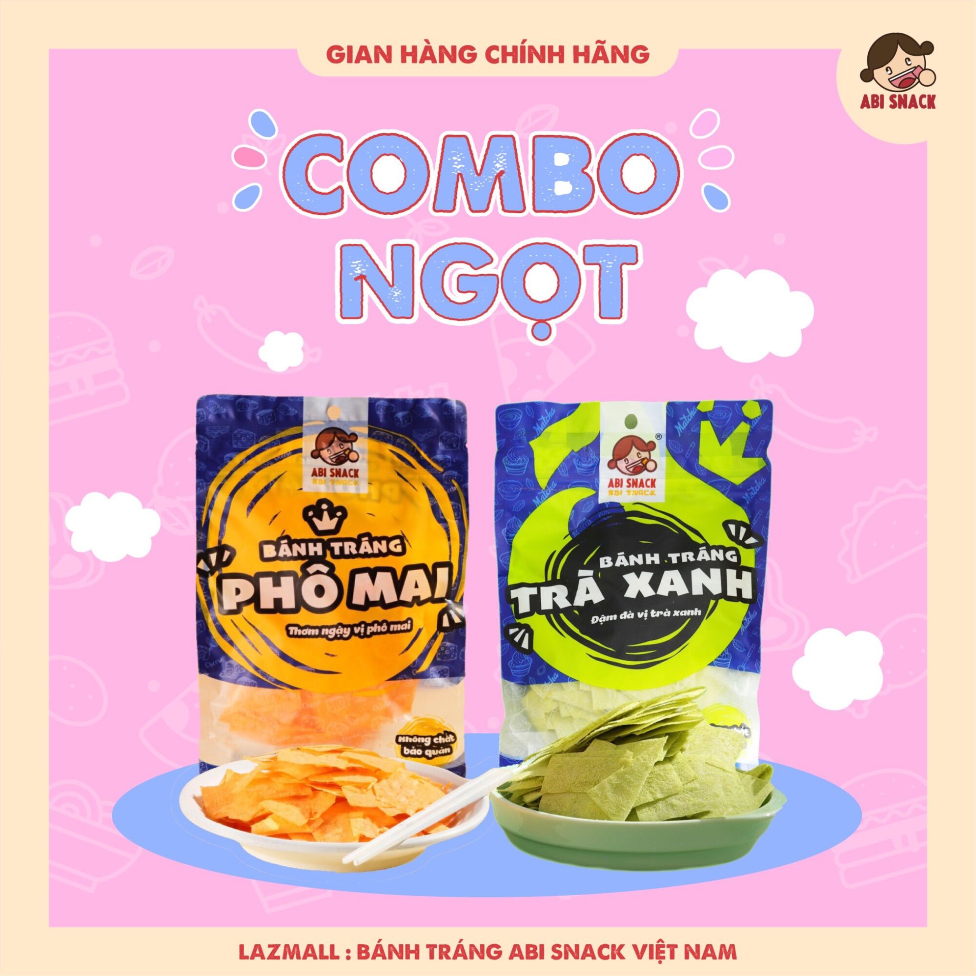 Combo ngọt 2 loại - bánh tráng abi snack - ảnh sản phẩm 1