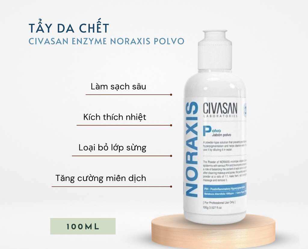 [Lọ Chiet và Full] Bột Tẩy Da Chết CIVASAN ENZYME NORAXIS POLVO