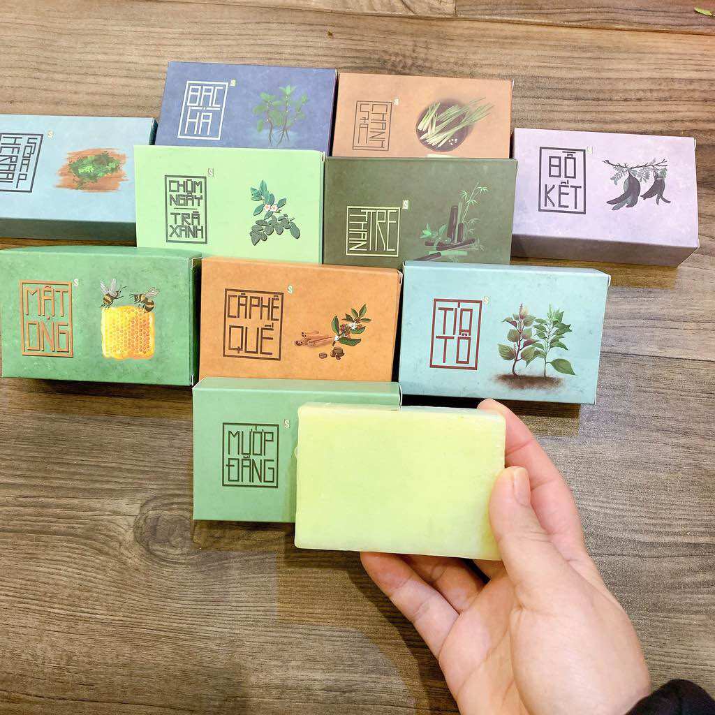 Xà bông thiên nhiên sinh dược HTXSD ( xà bông nghệ, xà bông mướp đắng, xà bông sả chanh... )