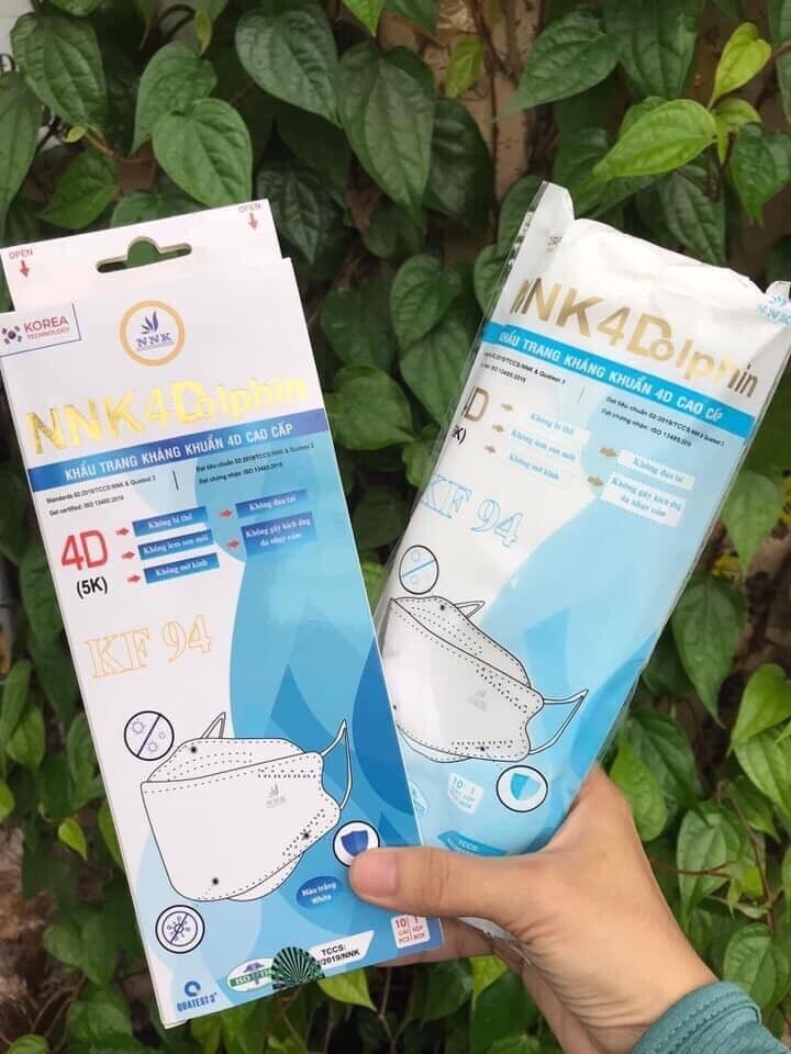 Khẩu Trang 4D KF94 NNK Dolphin Màu Trắng ( 1 Hộp 10 Cái )