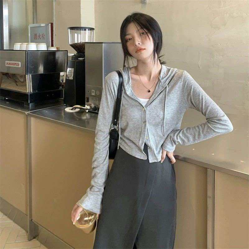 Áo khoác mũ tăm phối dây cùng màu - Cardigan kiểu bánh bèo tiểu thư babytee