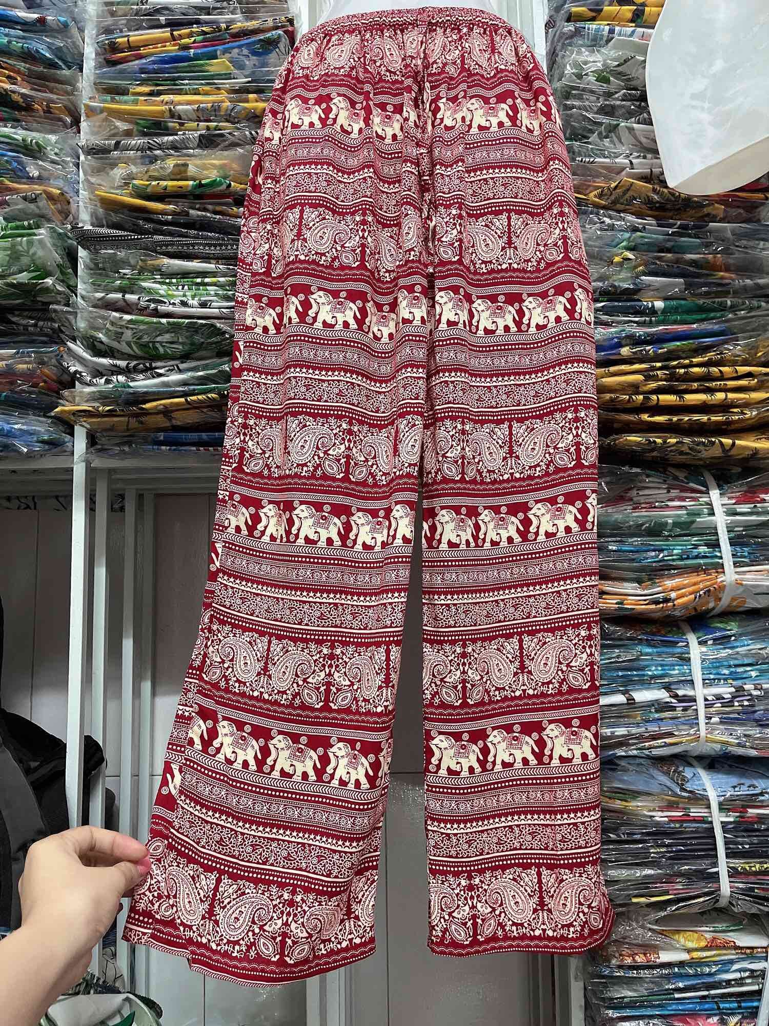 (Bigsize 85kg) Quần dài thổ cẩm con voi nam nữ ( ống suông)