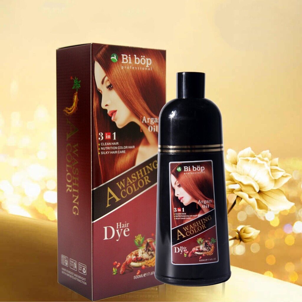 Dầu gội đen-nâu thảo dược bibop gội là đen tóc-phủ đen tóc tinh chất thảo dược 500ml