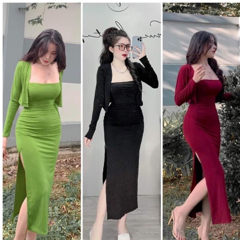 SET ĐẦM BODY KÈM ÁO CỰC XỊN DBD77