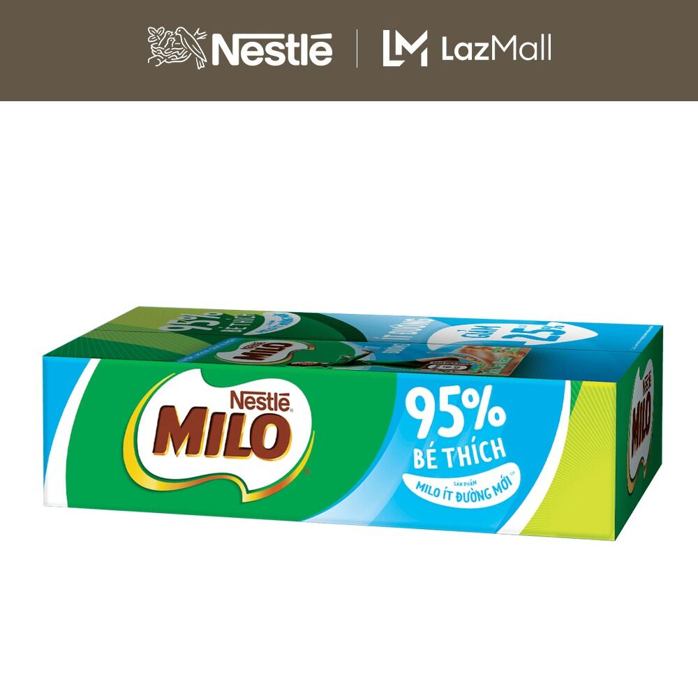 Thùng 48 Hộp Sữa lúa mạch Nestlé® MILO® Ít Đường 110ml