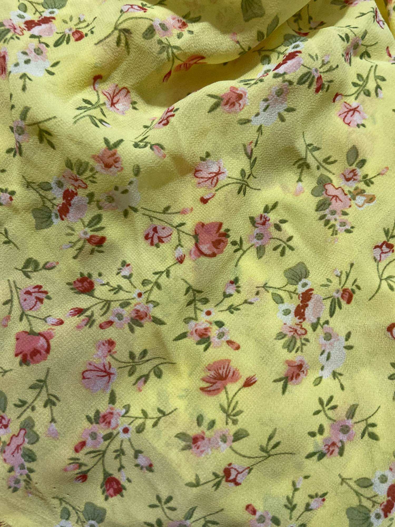 65cm vải von hoa xinh (Tặng lót) chất mềm mịn khổ 1m5(L8)
