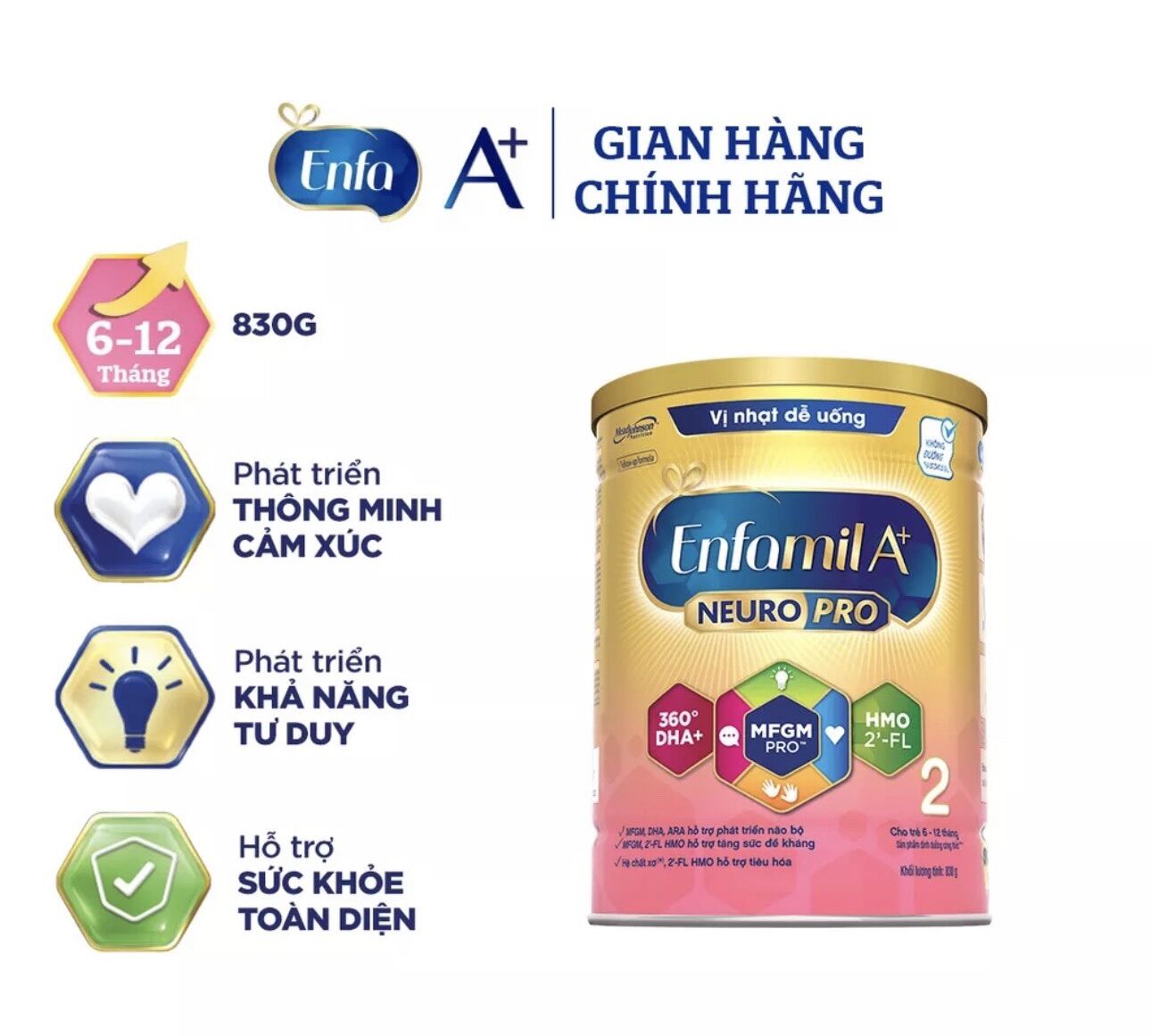 Sữa bột enfagrow a+ neuropro 3 - fl hmo vị nhạt dễ uống enfa – 830g