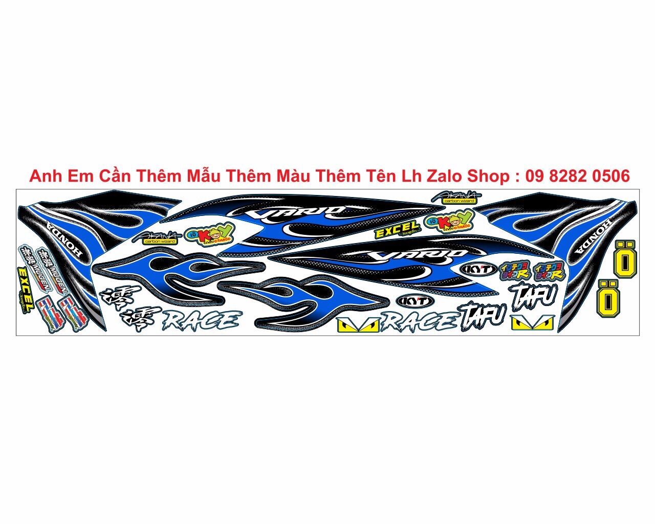 Tem vario lửa xanh gp đen tem chế