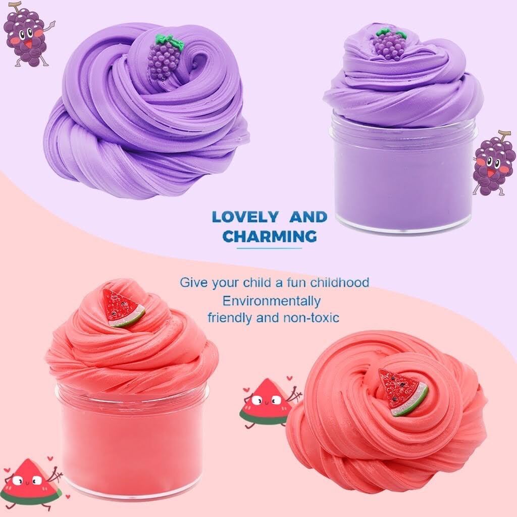 Đồ chơi slime bơ trái cây diy an toàn- butter slime siêu phồng mềm mịn