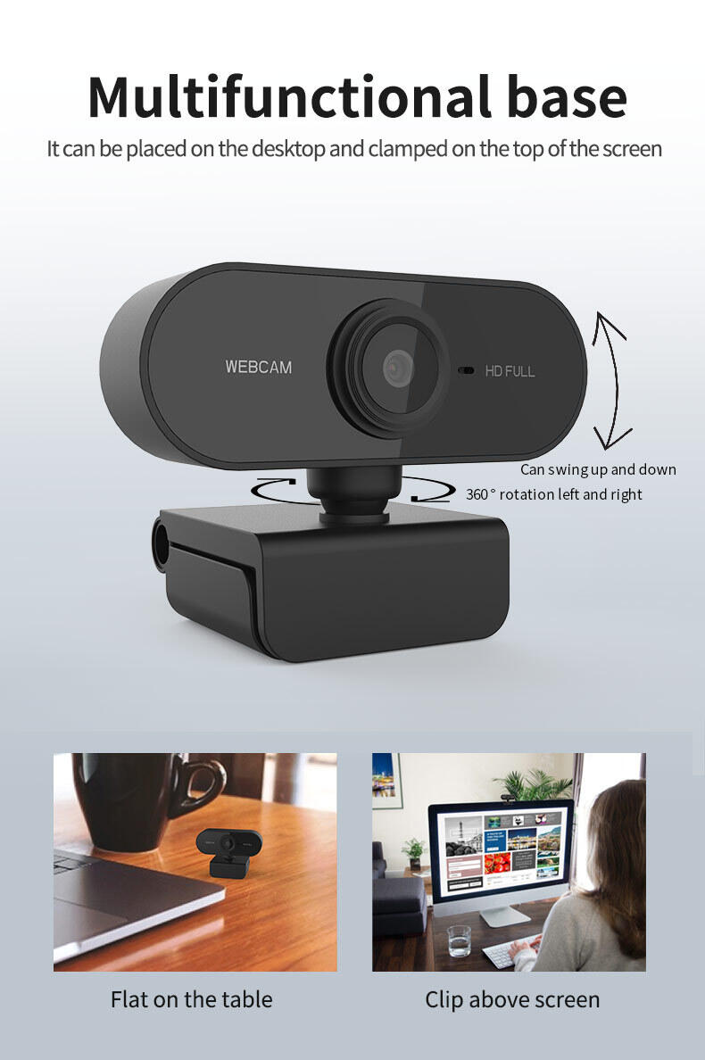 Computer Webcam 1080P Full HD Camera USB Computer Smart Camera for Laptops & Desktops & All in one Computers