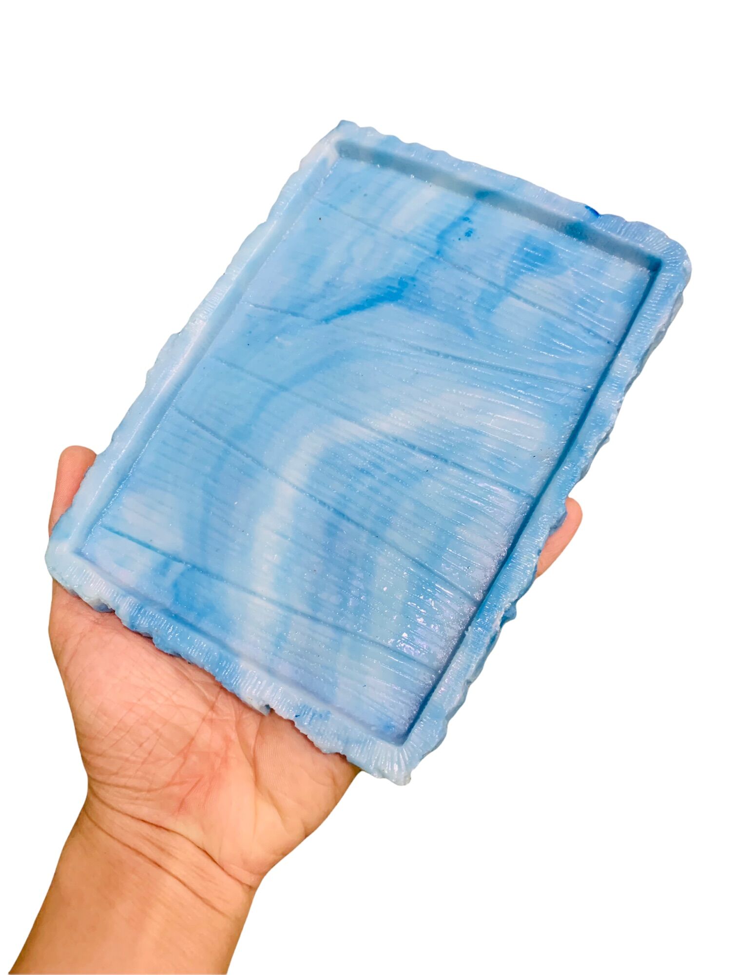 Dĩa ăn chữ nhật giả đá cho bò sát (13x17x1)cm