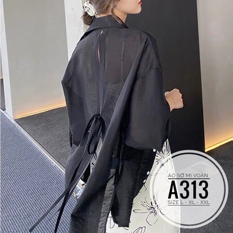 60-95kg bigsize áo sơ mi voan kiểu a313