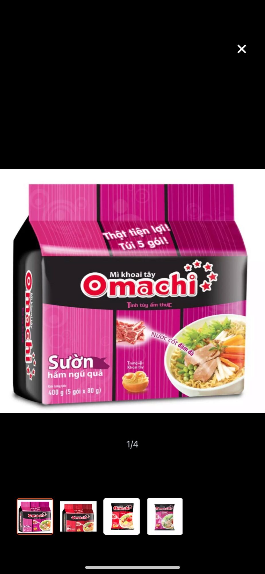 Mì omachi xốt bò hầm - Túi 5 Gói Mì Khoai Tây Omachi 80g