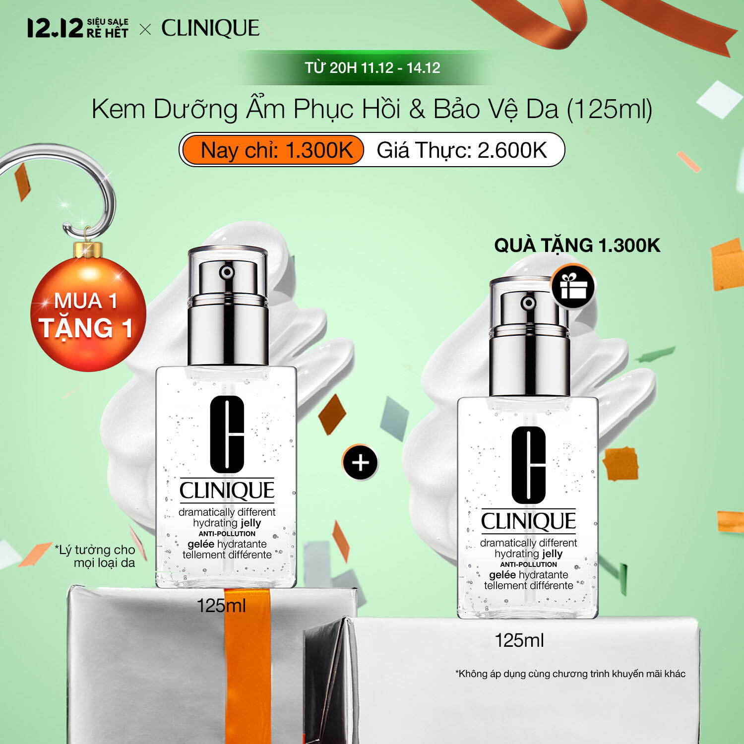 [ĐỘC QUYỀN 20H 11-14.12] Kem dưỡng ẩm cân bằng Clinique Dramatically Different Moisturizing - Moisturizer 125ml (Gel - Jelly - Lotion)