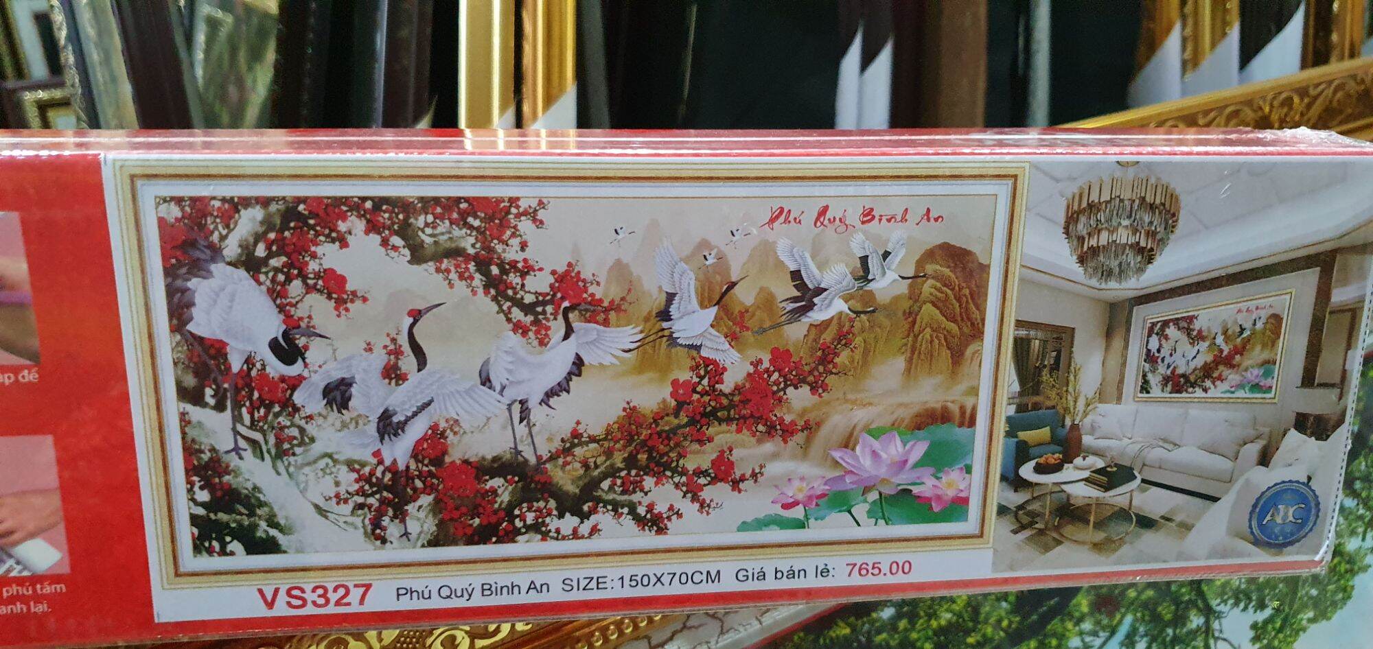 Tranh đính đá phú quý bình an vs327 kt 150×70