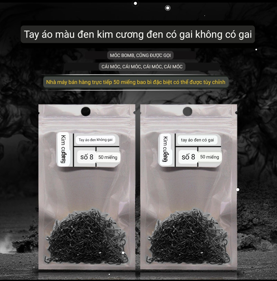 50 Lưỡi câu kanto không ngạnh dùng câu cá Diêc, Rô Phi