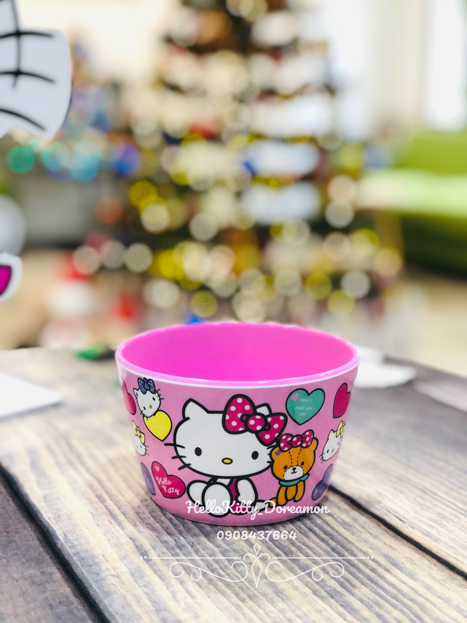 Chén tròn Melamin HelloKitty Doreamon