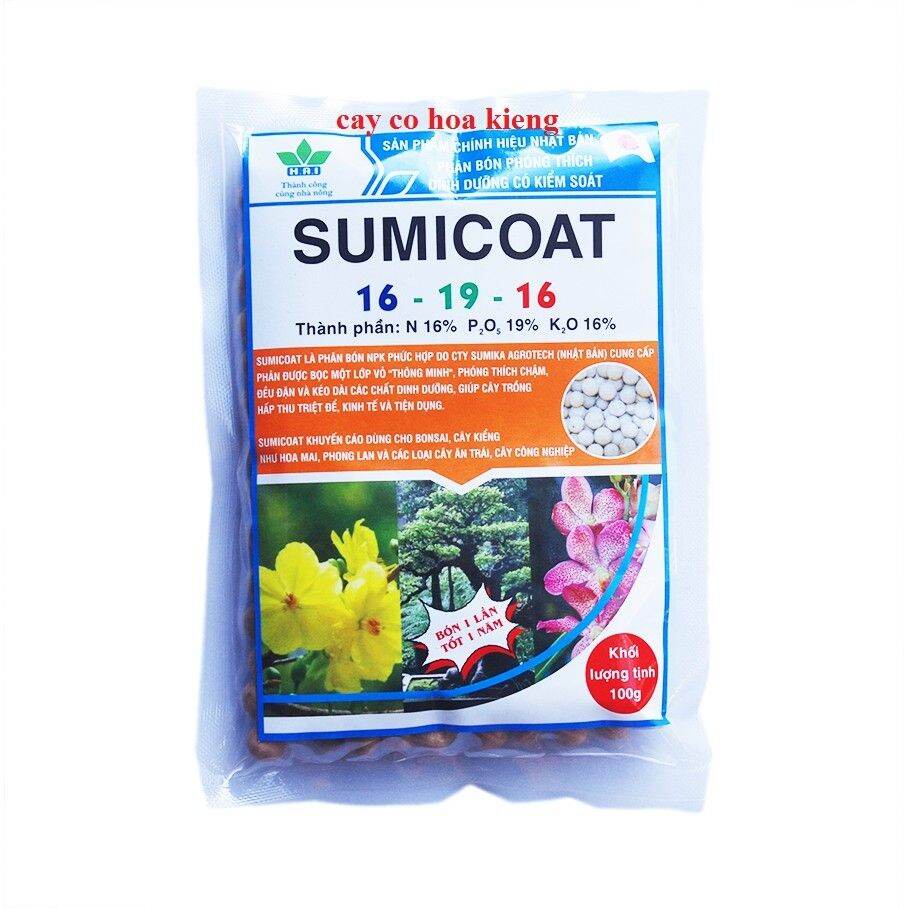 Sumicoat 16-19-16 gói 1kg phân tan chậm thông minh nhật bản cho cây cảnh