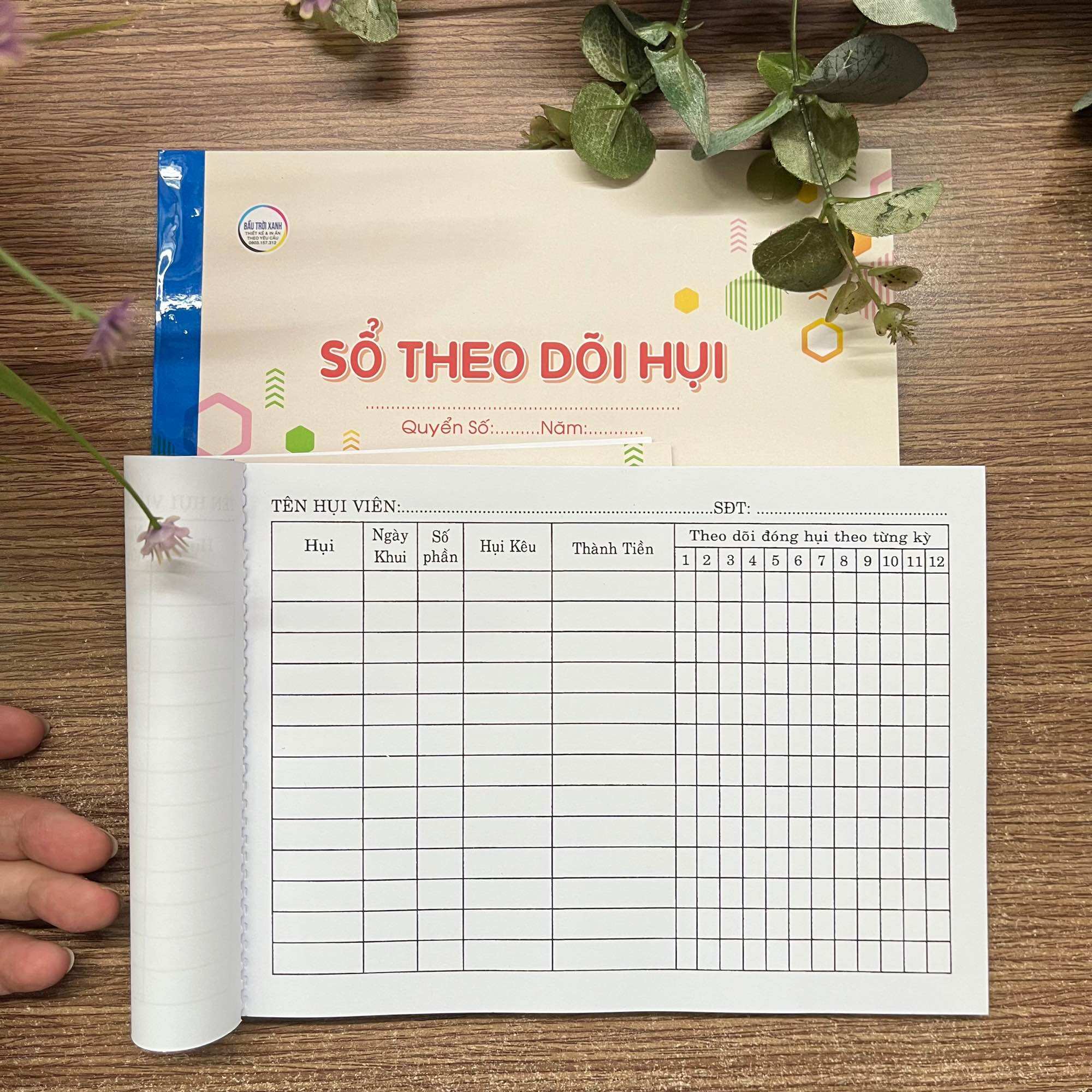 Sổ theo dõi hụi A5/ 70 tờ giấy dày