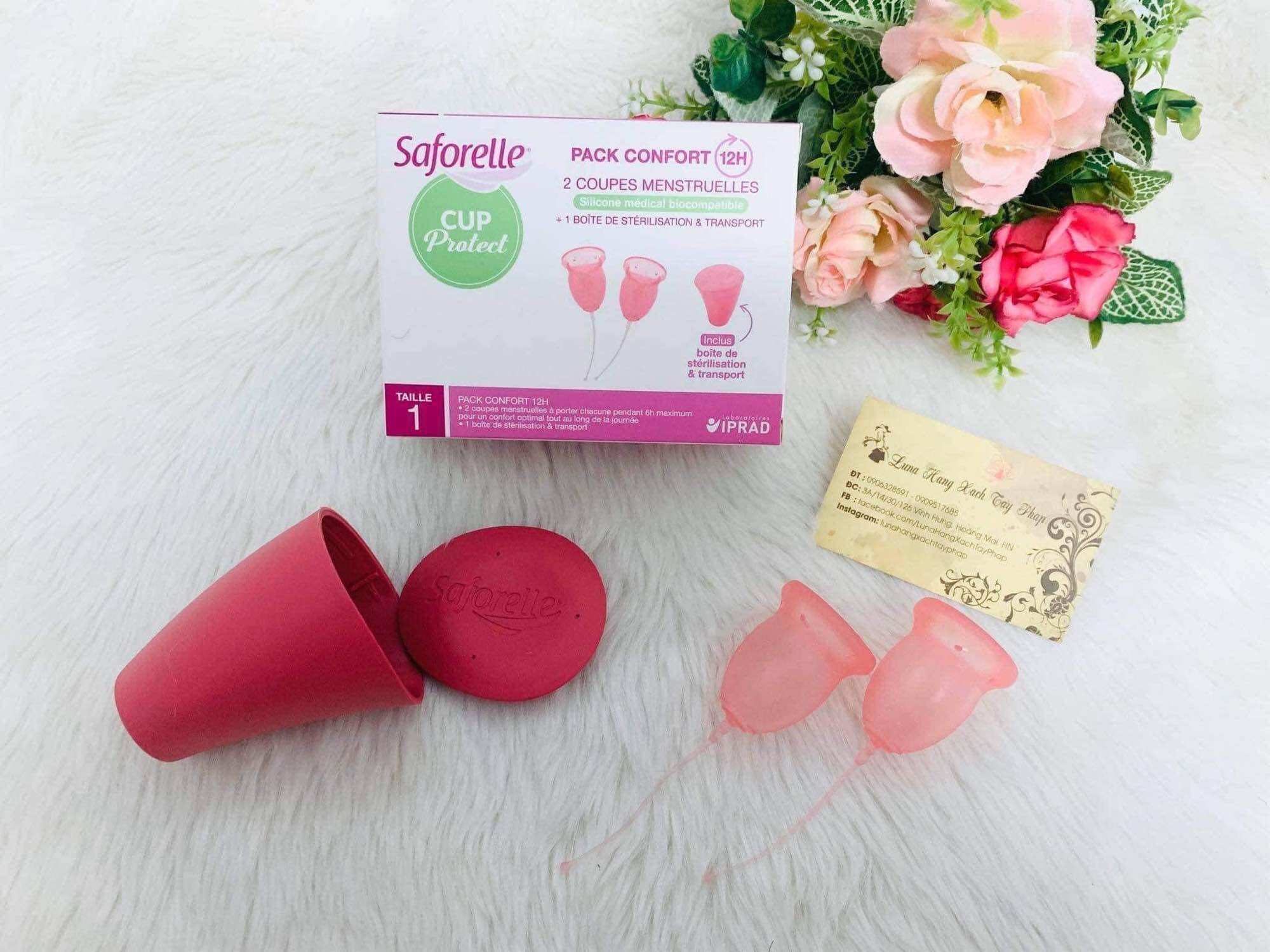 [ BẢN MỚI ] Cốc nguyệt san Saforelle số một Pháp đủ 2 size