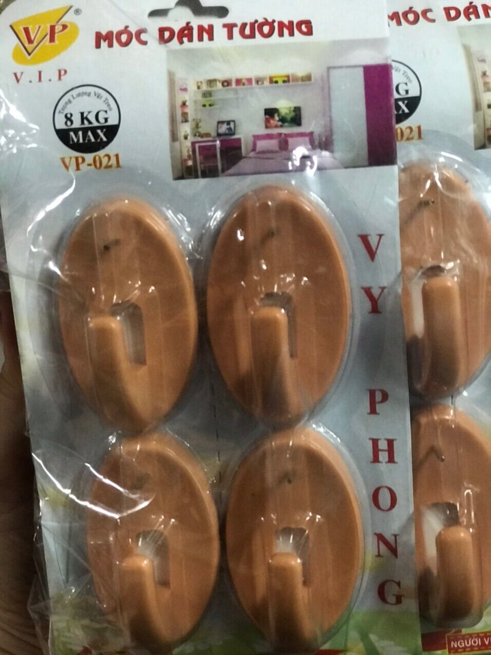 Combo 10vĩ móc dán tường ovan có đinh đóng vào tường