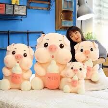 Gấu bông heo ôm bình sữa cao cấp giá sỉ