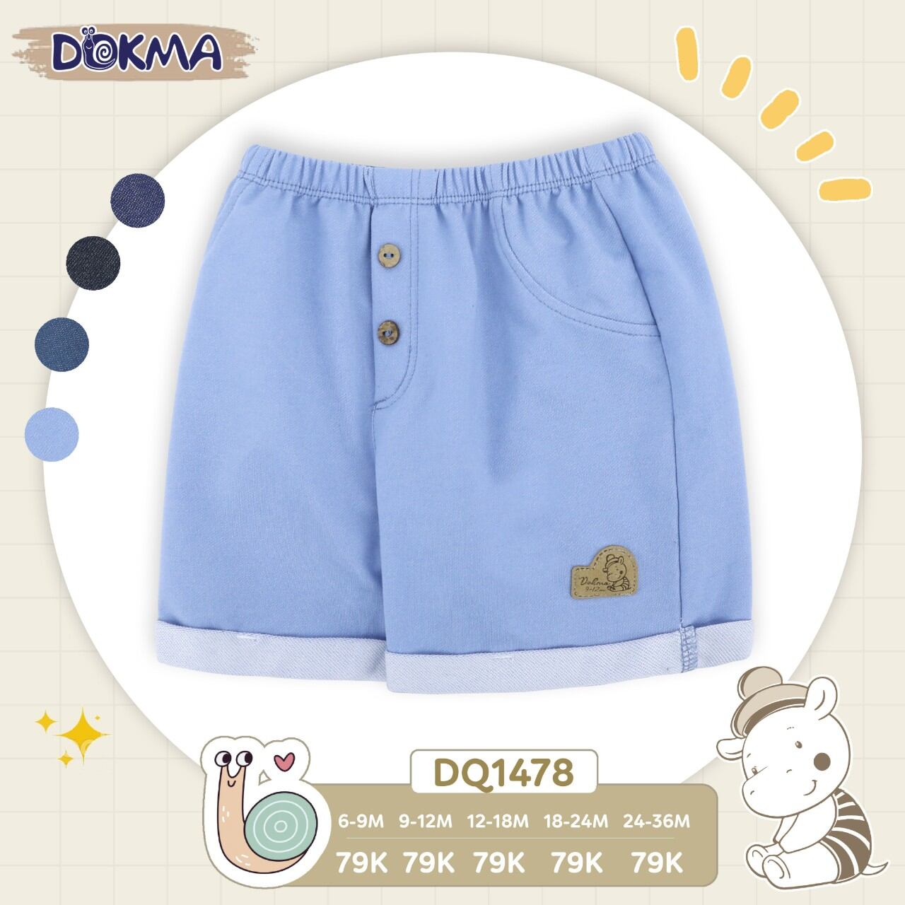 Quần đùi giả bò Dokma bé trai 9-36M