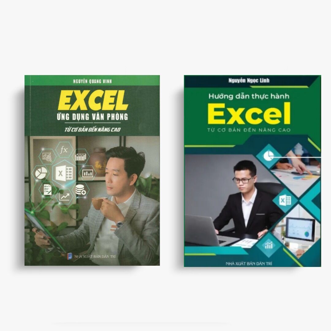 Combo 2 cuốn excel ứng dụng văn phòng từ cơ bản đến nâng cao và hướng dẫn thực hành excel từ cơ bản đến nâng cao
