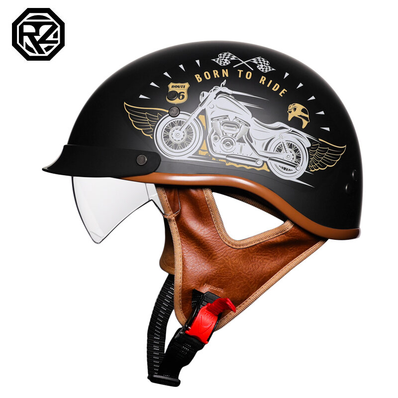 Mũ Bảo Hiểm Xe Máy Cổ Điển ORZ Harley Half Helmet Unisex Công Nhận Tiêu Chuẩn Quốc Gia Mới Mũ Bảo Hi