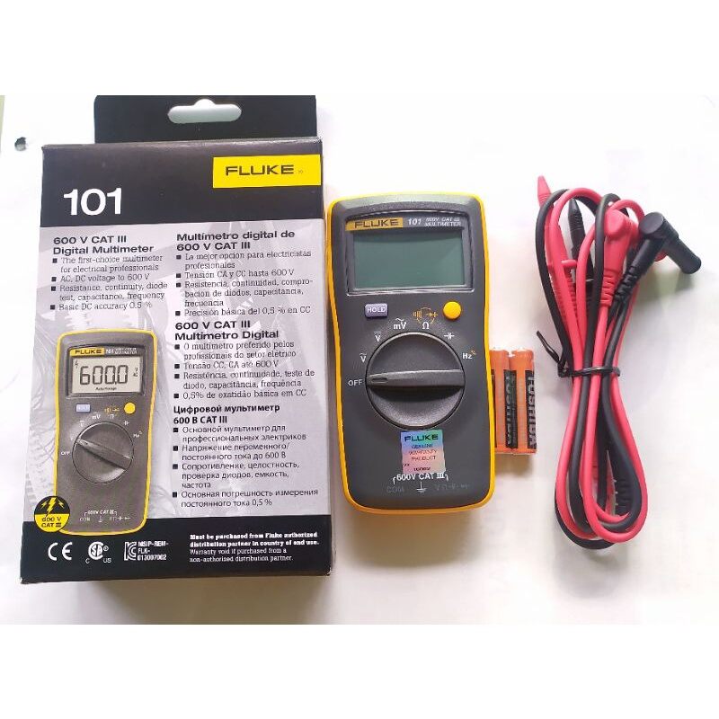 Fluke 101 đồng hồ vạn năng loại bỏ túi, đo điện áp, điện trở, tụ điện, tần số hàng chính hãng bảo hành 12 tháng
