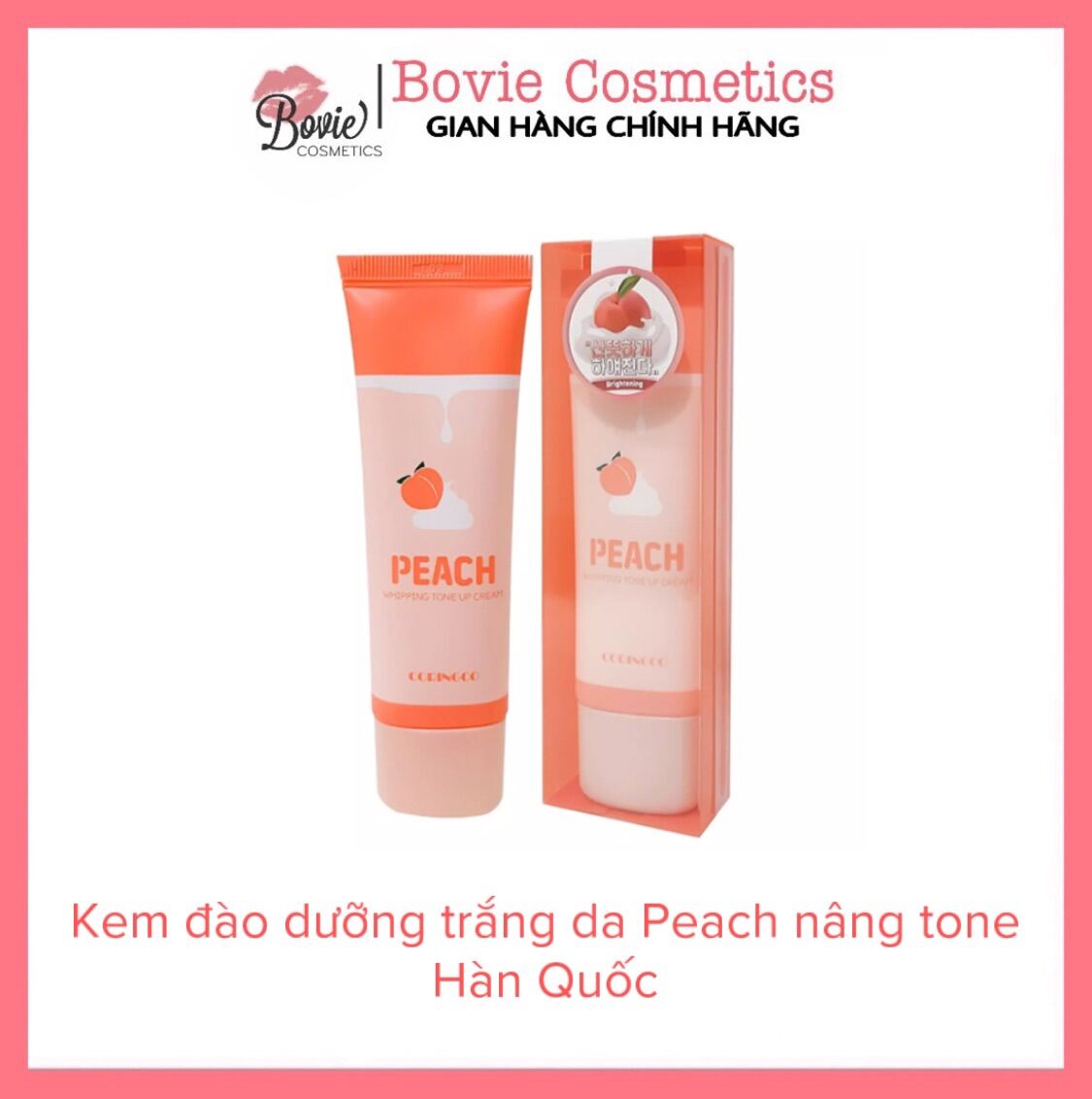 Kem Đào Dưỡng Trắng Nâng Tông Da Coringco Peach Whipping Tone Up Cream 50ml Hàn Quốc thumbnail