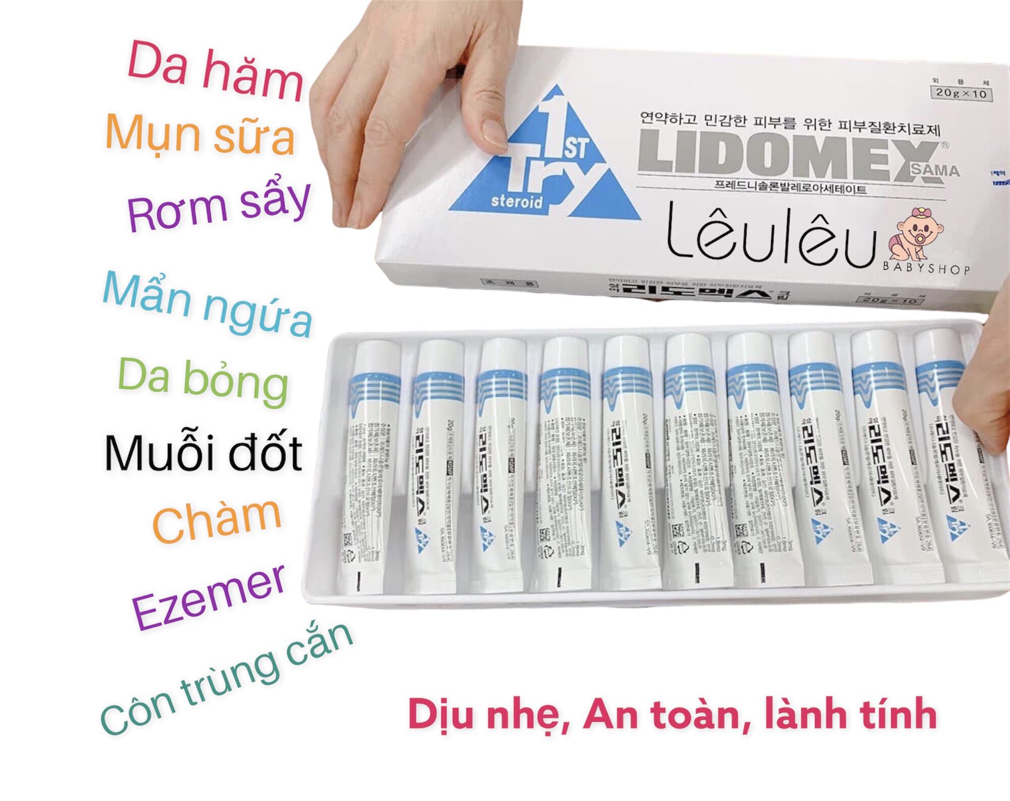 Kem bôi hă m da, c ôn tr ùng cắ n, giời l eo LiDomex cho bé