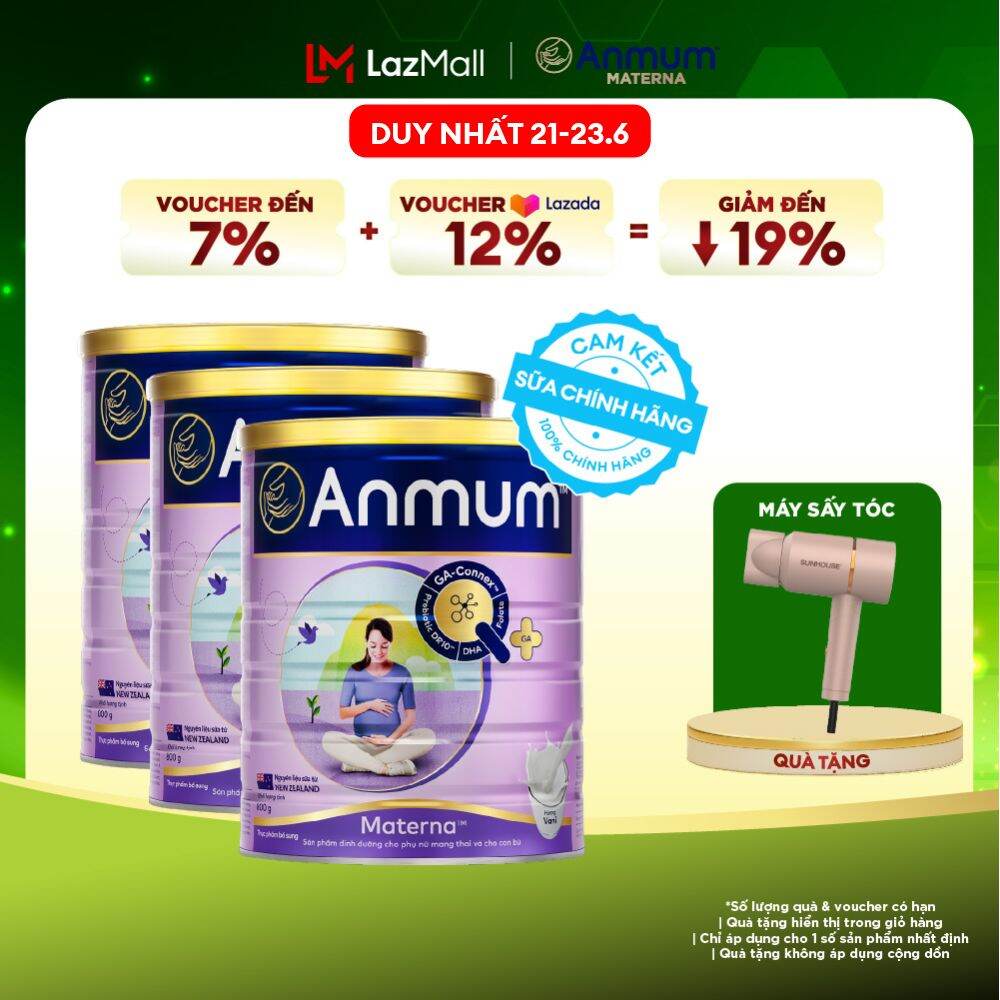 [Voucher giảm đến 26%]Combo 3 Sữa Bột Dành Cho Mẹ Bầu Anmum Materna Hương Vani 800G