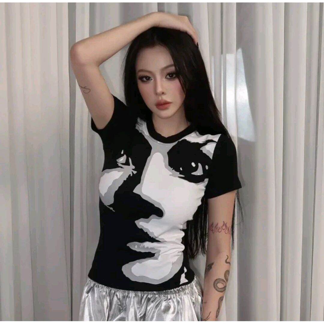 Áo Thun Nữ, Áo babytee in mặt 2 màu hottrend