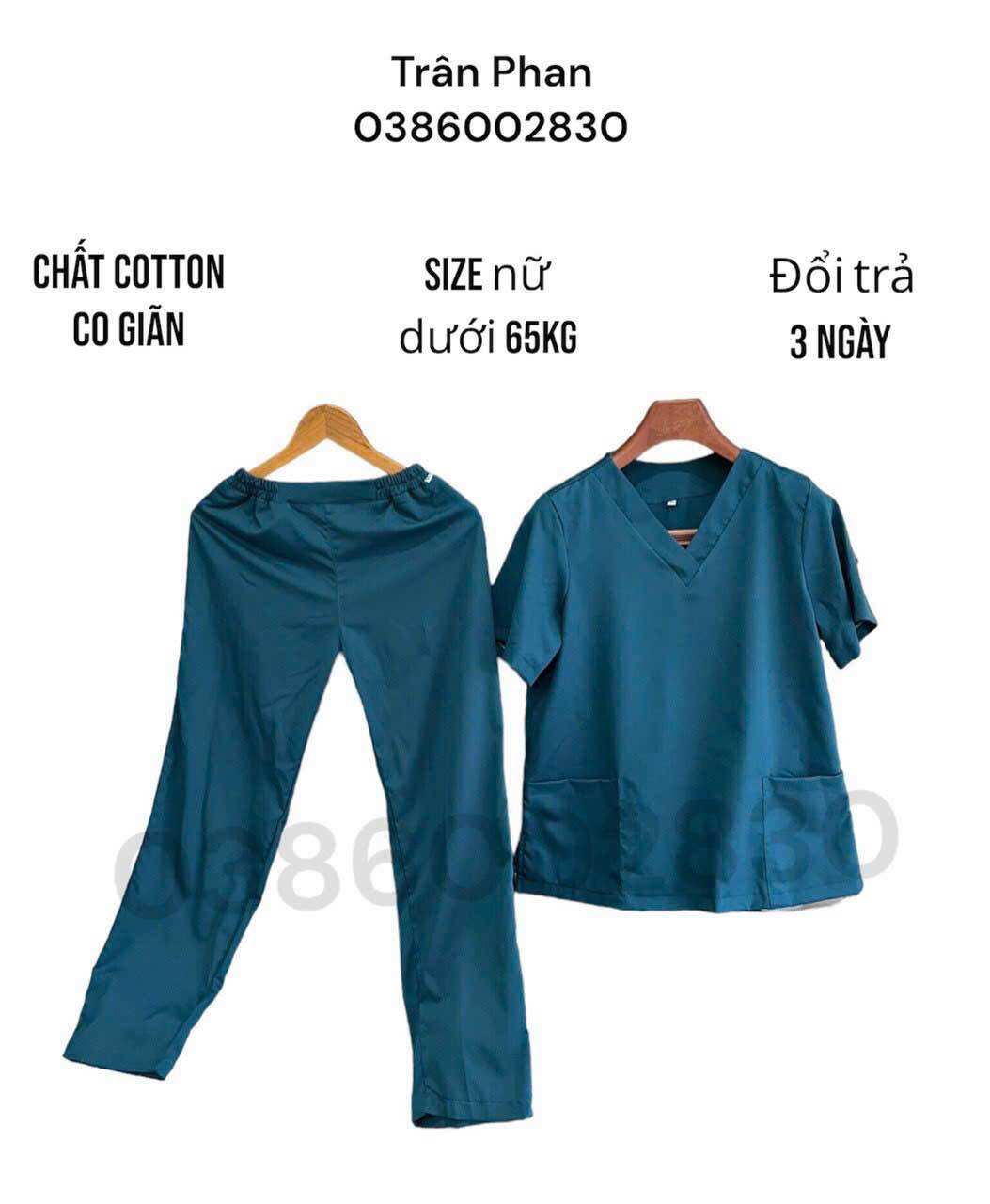 Đồng phục spa/đồng phục y tế nữ màu xanh