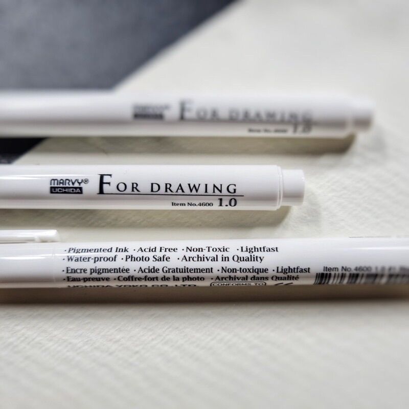 Bút line kỹ thuật Marvy For Drawing - Đen