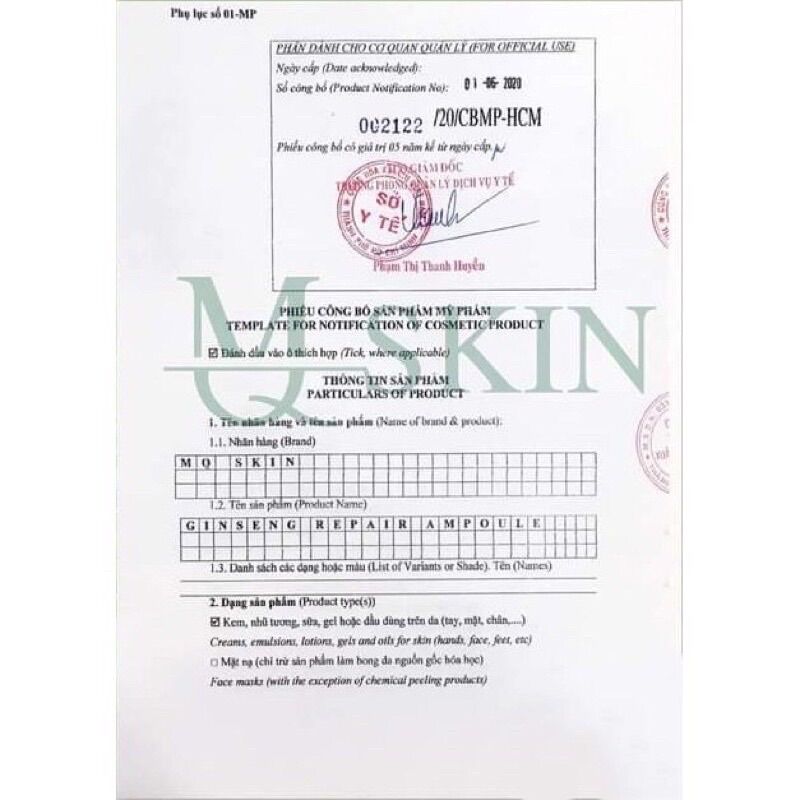 SERUM CĂNG BÓNG CẤP NƯỚC DA MQ Skin