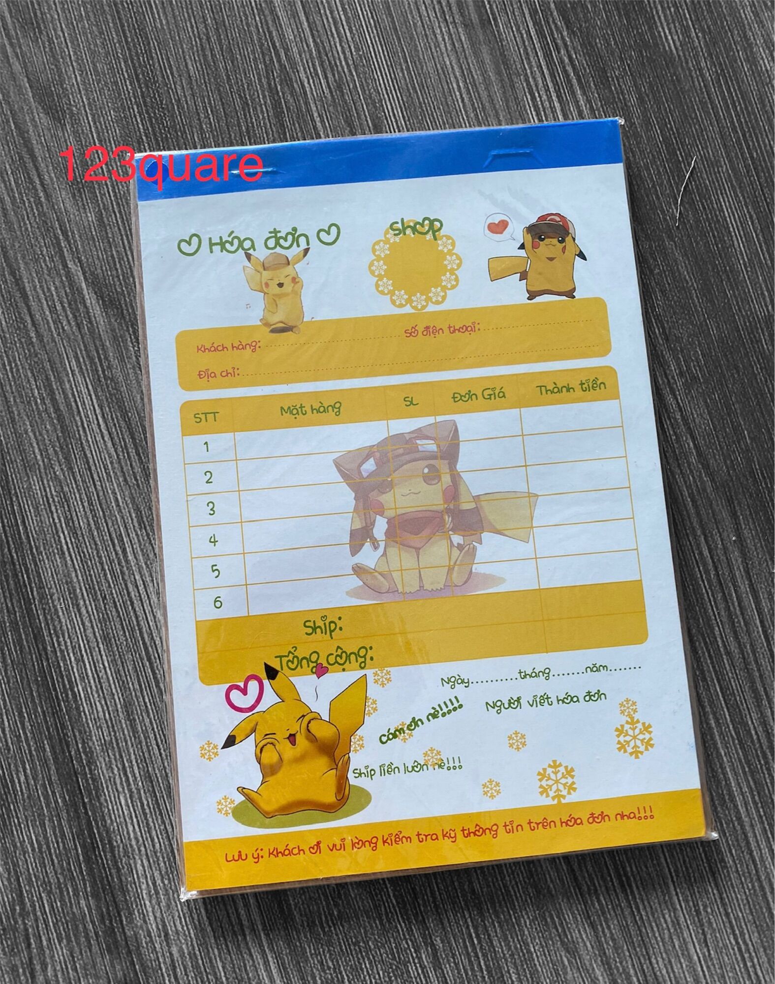Hoá đơn hoạt hình 1 liên combo 10 quyển