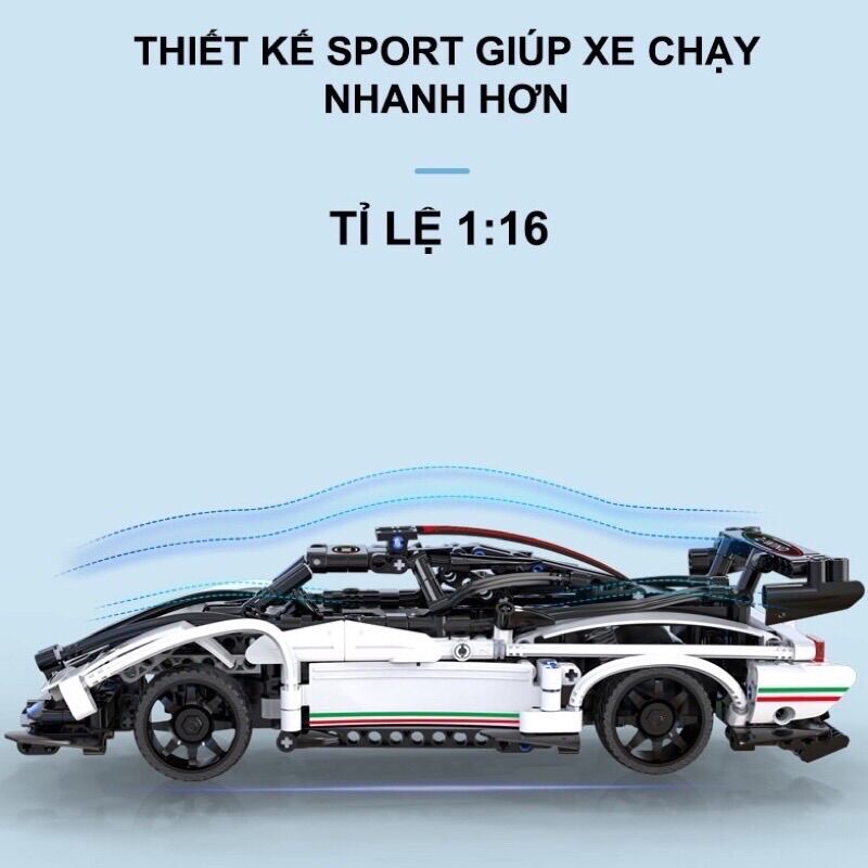 Đồ Chơi Xếp Hình Technic - CaDA C51054 ( Lắp Ráp Siêu Xe Thể Thao Pagani Zonda 1 : 16 Có Điều Khiển 457 Mảnh )