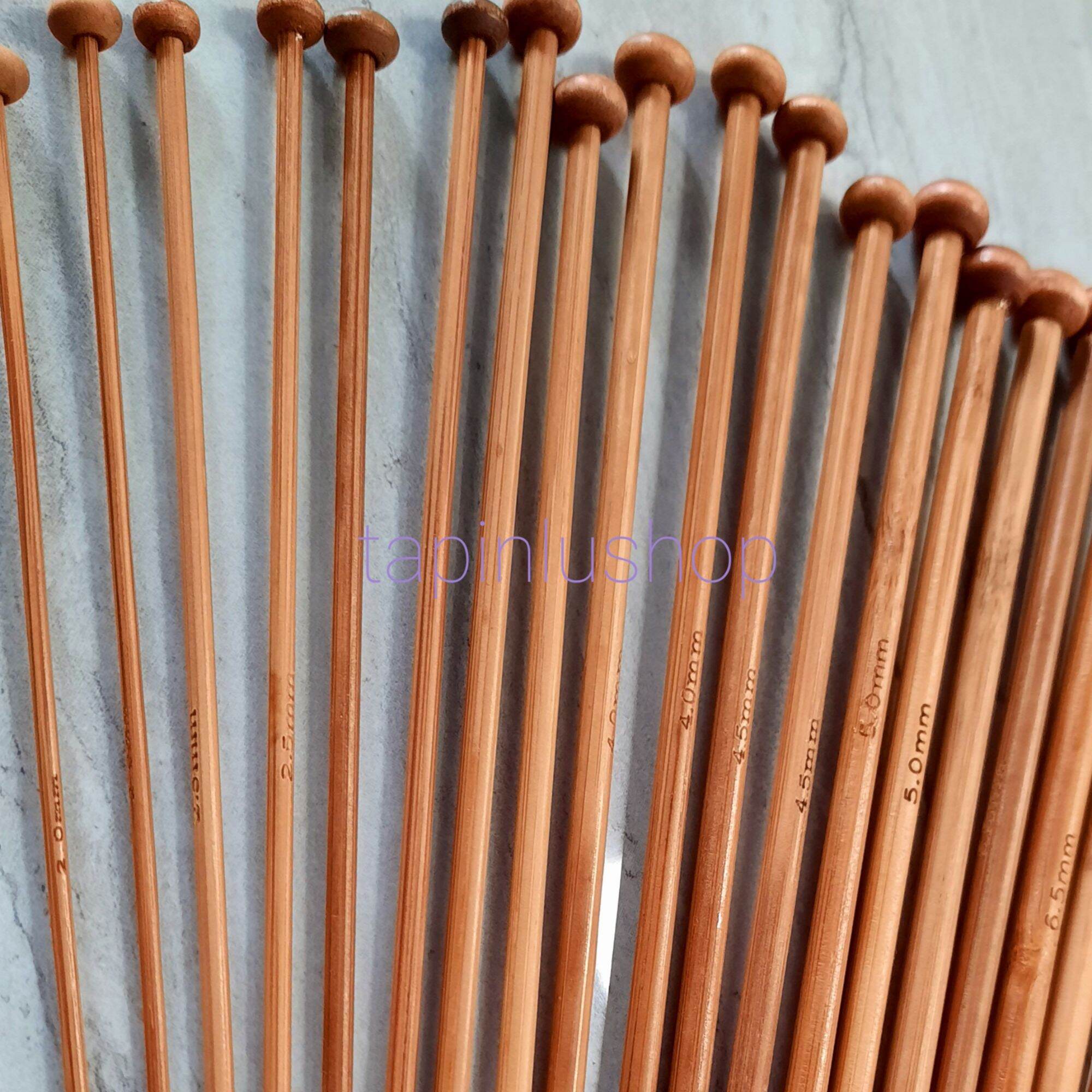 Cặp kim đan len bằng gỗ chiều dài 25cm, 36cm